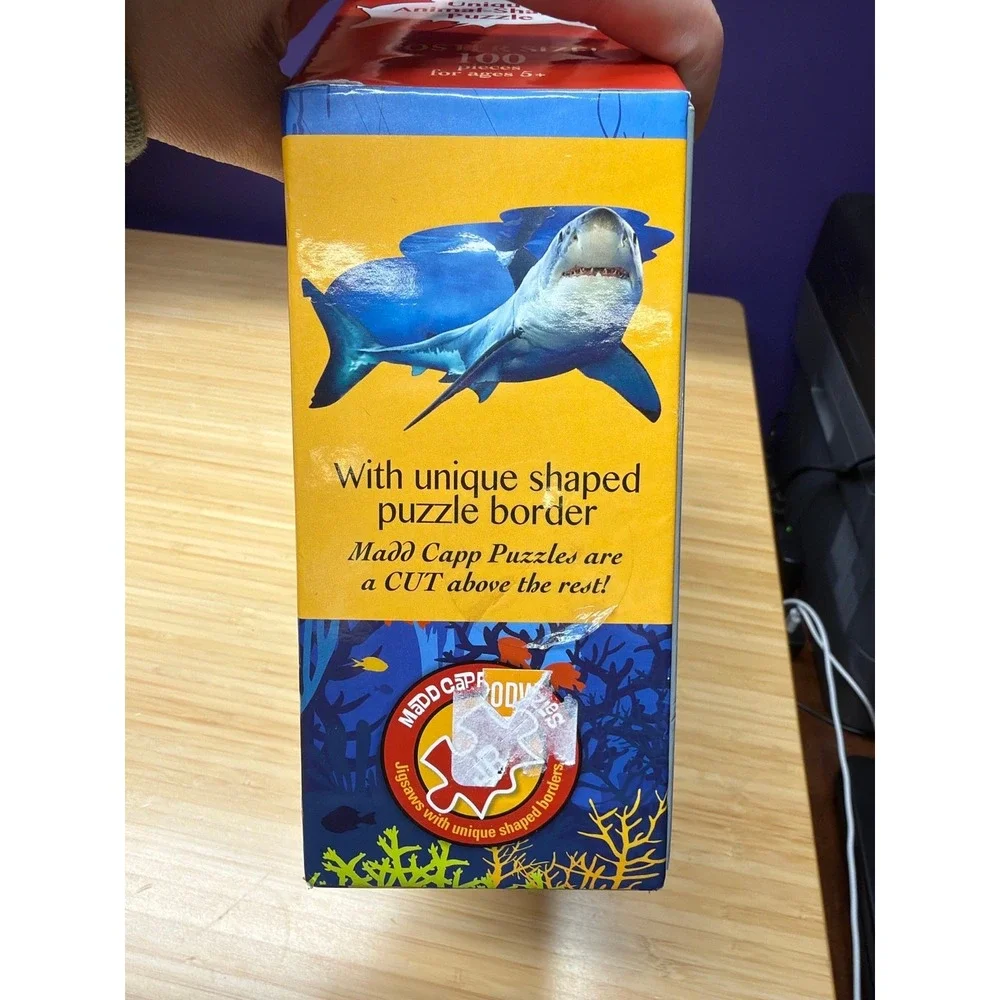 Madd Capp‎ Jr I Am Lil Shark 100 Piece Animal Shaped Jigsaw Puzzle Complete